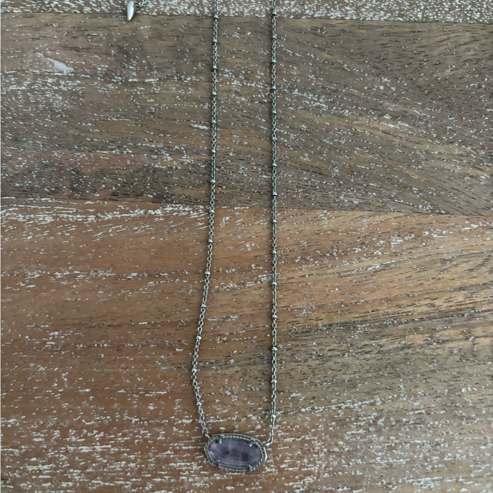 Kendra Scott Silver and Purple Necklace Modern Design